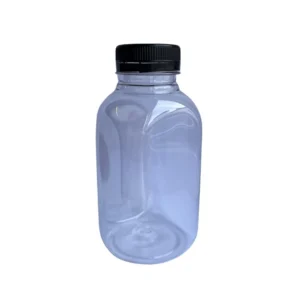 Plastik Köşeli Şeffaf Şişe Kapaklı 330 ml 250 Adet